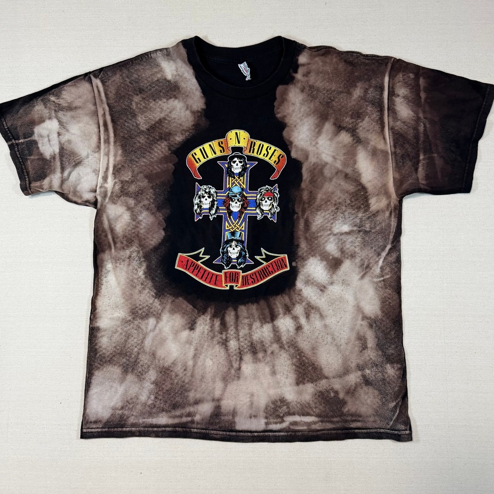 Guns N Roses Appetite for Destruction Bleach Tie Dye Shirt Mens XL Alstyle Rock